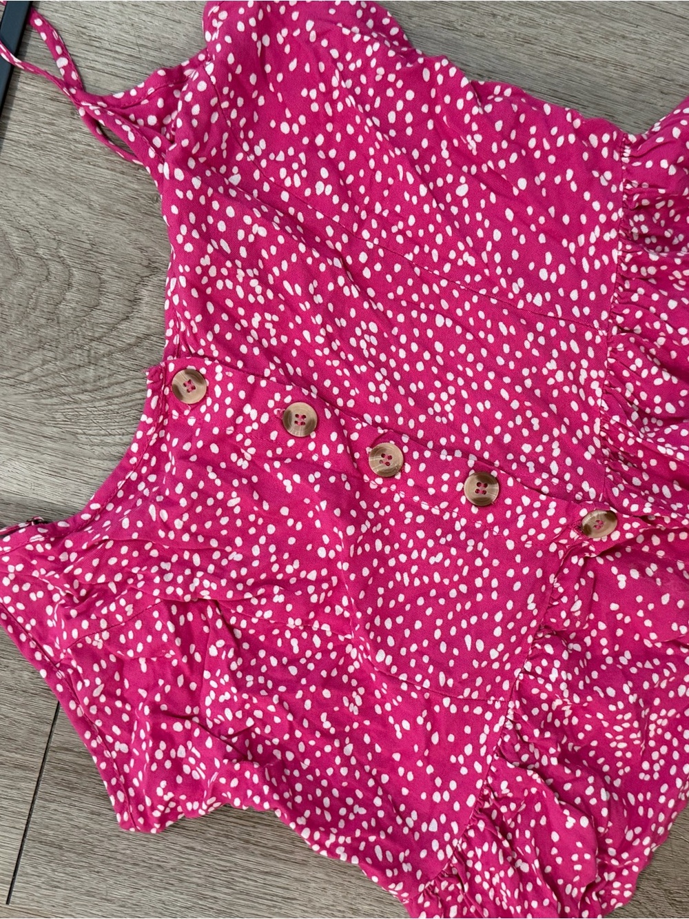 J. Crew Hot Pink Spotted Ruffle Tank Top